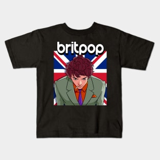 Britpop Mod Suit 90's Pop Rock Guitar Music Lovers Kids T-Shirt